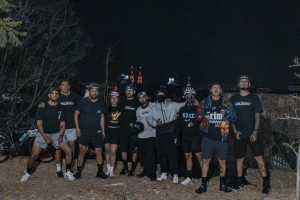 Ciclista urbano, foto nocturna